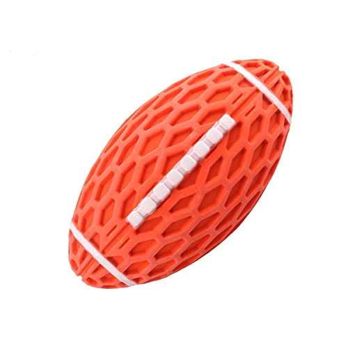 Hsthe Sea Langlebige Hunde Kauball mit Quietschen, Gummiball für die Reinigung der Zähne des Quietschens, Ring zur Reinigung der Kauzähne für Haustiere des Hundes (Orange) von Hsthe Sea