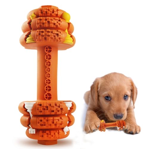 Hswaye Kauspielzeug für Hunde für aggressive Kauer, lebensmittelecht, ungiftig, robust, langlebig, unzerstörbar, Hundespielzeug für kleine Hunde, Orange (1,5 kg - 15 kg) von Hswaye