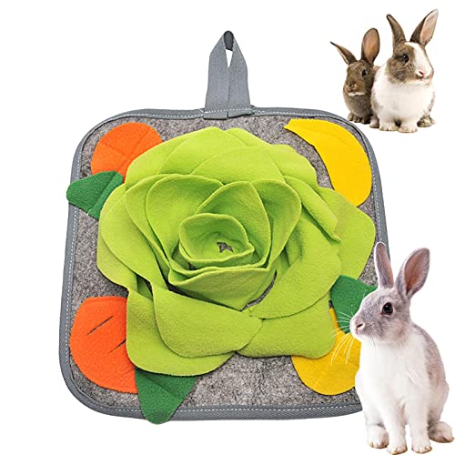 HuYan Futtermatte für Kaninchen – 30 x 29 cm Kaninchen-Futtermatte, Schnüffelmatte, interaktives Hunde-Puzzle-Spielzeug, Bereicherung, Nasenarbeit, Futterspiele zur Druckentlastung von HuYan