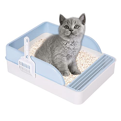 Katzentoilette, verhindert Sandaustritt, hohe Seitensieb-Katzentoilette für Katzen, hohe Seitensieb-Katzentoilette für kleine Katzen, leicht zu reinigen und zusammenzubauen Huyan von HuYan