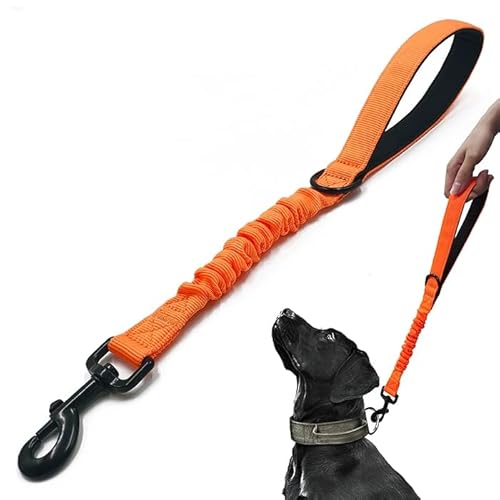 Trainingsleine für Hunde, kurz, 45,7 cm, 2,5 cm breit, strapazierfähig, mit gepolstertem Griff, Orange von HuaLiPet