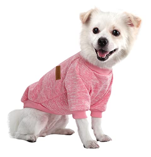 HuaLiSiJi Hundepullover Kleine Hunde Chihuahua Kleidung Welpen Hunde Hoodie, Warm und Leicht, Mit Einer Weichen Textur, Elastizität Leicht zu Tragen (Pink, M) von HuaLiSiJi