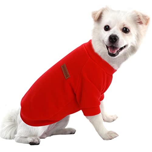 HuaLiSiJi Hundepullover Fleece Kleine Hunde Hoodie Chihuahua Kleidung Hundepullover Chihuahua Hunde Sweatshirt, Warm und Leicht, mit Einer Weichen Textur, Leicht zu Tragen(3XL, Rot) von HuaLiSiJi