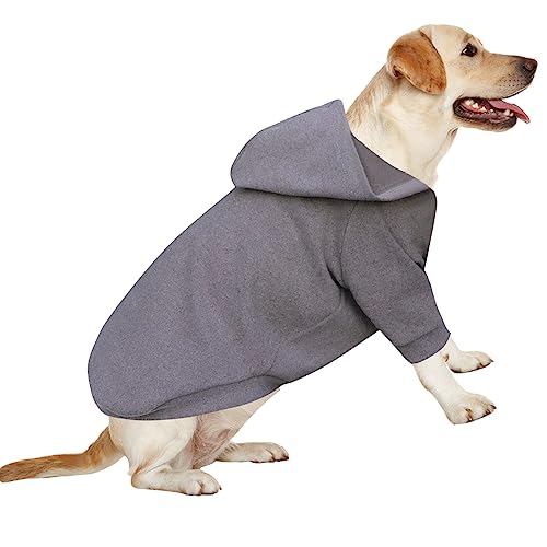 HuaLiSiJi Hoodie Hund Groß Hundepullover Grosse Hunde Hundepullover Labrador, Warm und Leicht, Mit Einer Weichen Textur, Leicht zu Tragen und Hellen Farben (5XL, Grau) von HuaLiSiJi