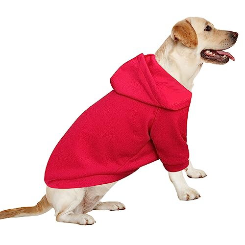 HuaLiSiJi Hoodie Hund Groß Hundepullover Grosse Hunde Hundepullover Labrador, Warm und Leicht, Mit Einer Weichen Textur, Leicht zu Tragen und Hellen Farben (5XL, Rot) von HuaLiSiJi