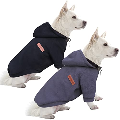 HuaLiSiJi Kapuzenpullis für Hunde Hoodie Hunde Sweatshirt Fleece Chihuahua Pullover Warm und Leicht, Sehr Schön, Bequem und Weich, Super Anzuziehen (L, Schwarz+Grau) von HuaLiSiJi