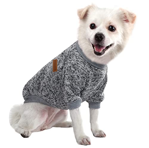 HuaLiSiJi Hundepullover Kleine Hunde Chihuahua Kleidung Welpen Hunde Hoodie, Warm und Leicht, Mit Einer Weichen Textur, Elastizität Leicht zu Tragen (Grau, L) von HuaLiSiJi