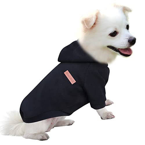 HuaLiSiJi Hunde Hoodie Kapuzenpullis für Hunde Hunde Sweatshirt Fleece Warm und Leicht, Sehr Schön, Bequem und Weich, Super Anzuziehen (Schwarz, L) von HuaLiSiJi