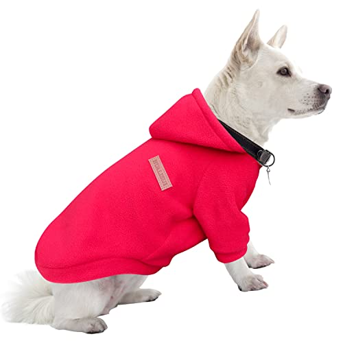 HuaLiSiJi Hunde Hoodie Kapuzenpullis für Hunde Hunde Sweatshirt Fleece Warm und Leicht, Sehr Schön, Bequem und Weich, Super Anzuziehen (XXL, Rot) von HuaLiSiJi