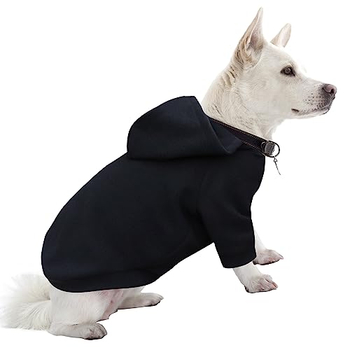 HuaLiSiJi Hunde Hoodie Kapuzenpullis für Hunde,Supermaterial Elastizität ist Ziemlich Bequem, Weich und Warm Einfaches An-und Ausziehen (XL, Schwarz) von HuaLiSiJi