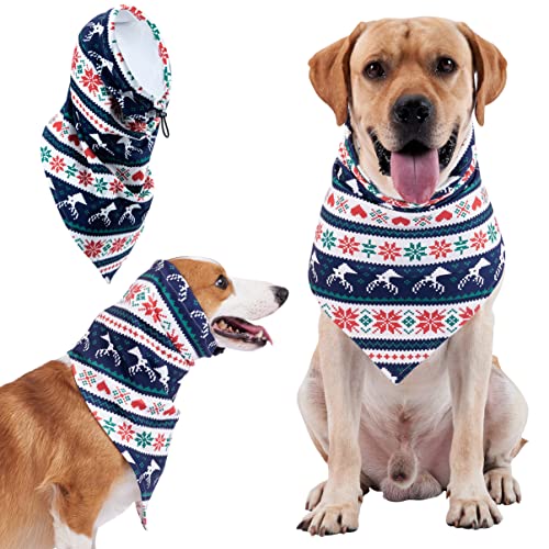 HuaLiSiJi Hund Snood Ohrenwärmer für Hunde Hundehalstuch Weihnachten Bandana für Hunde, Hundehalstuch Bandanas, für Kleine Hunde, Mittelgroße Hunde und Große Hunde (S, Blau) von HuaLiSiJi