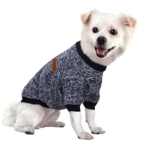 HuaLiSiJi Hunde Sweatshirt Kapuzenpullis für Hunde Chihuahua Pullover Hunde Hoodie Hundepullover Kleine Hunde, Elastizität Warm und Leicht, Mit Einer Weichen Textur, Leicht zu Tragen (Navy Blau, S) von HuaLiSiJi