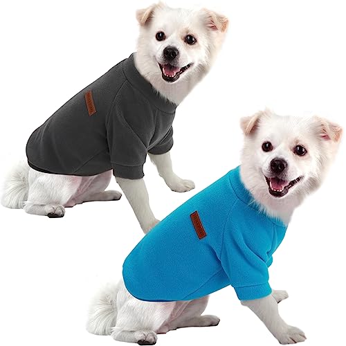 HuaLiSiJi Hundepullover Fleece Kleine Hunde Hoodie Chihuahua Kleidung Hundepullover Chihuahua Hunde Sweatshirt, Warm und Leicht, mit Einer Weichen Textur, Leicht zu Tragen (XS, Blau+Grau) von HuaLiSiJi