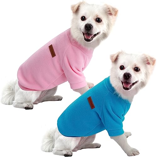 HuaLiSiJi Hundepullover Kleine Hunde Hoodie Chihuahua Kleidung Katzen Pullover Hunde Sweatshirt, Warm und Leicht, mit Einer Weichen Textur, Leicht zu Tragen (XS, Blau+Rosa) von HuaLiSiJi