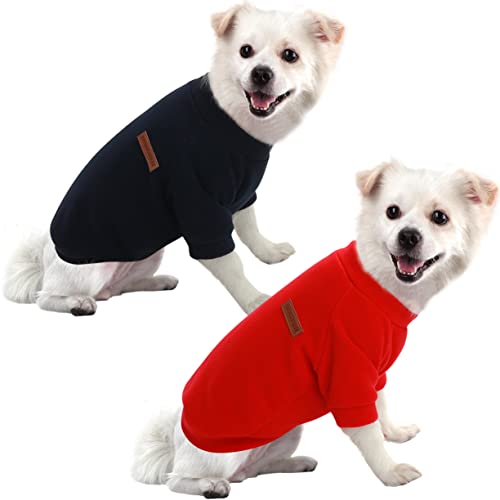 HuaLiSiJi Hundepullover Fleece Kleine Hunde Hoodie Chihuahua Kleidung Hundepullover Chihuahua Hunde Sweatshirt, Warm und Leicht, mit Einer Weichen Textur, Leicht zu Tragen (XS, Rot+Schwarz) von HuaLiSiJi