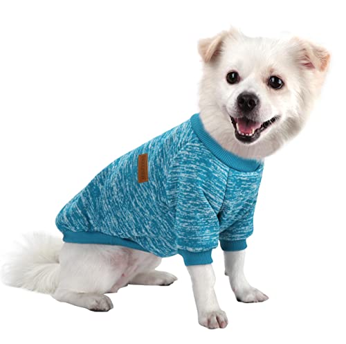 HuaLiSiJi Hundepullover Kleine Hunde Chihuahua Pullover Hunde Hoodie Hunde Strickpullover, Elastizität Warm und Leicht, Mit Einer Weichen Textur, Leicht zu Tragen (Blau, XS) von HuaLiSiJi