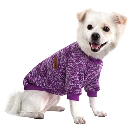 HuaLiSiJi Hundepullover Kleine Hunde Chihuahua Pullover Hunde Hoodie Hunde Strickpullover, Elastizität Warm und Leicht, Mit Einer Weichen Textur, Leicht zu Tragen (Lila,XS) von HuaLiSiJi