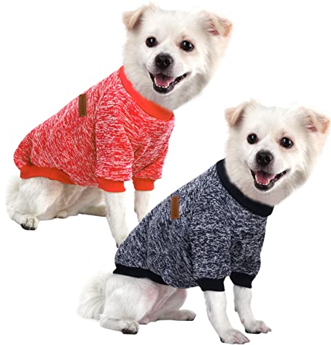 HuaLiSiJi Hundepullover Kleine Hunde Chihuahua Pullover Hunde Hoodie Hunde Sweatshirt, Elastizität Warm und Leicht, Mit Einer Weichen Textur, Leicht zu Tragen (Rot+Navy Blau, XS) von HuaLiSiJi