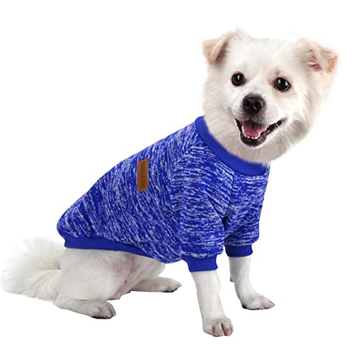 HuaLiSiJi Hundepullover Kleine Hunde Sweatshirt Kapuzenpullis für Hunde Hunde Hoodie Chihuahua Pullover, Warm und Leicht, Mit Einer Weichen Textur, Elastizität Leicht zu Tragen (Dark Blue, L) von HuaLiSiJi