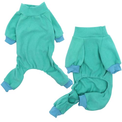 HuaLiSiJi Hundepyjama Kleine Hunde,Elastisch und Bequem Weich und Warm Einfach an und Auszuziehen für Kleine und Mittelgroße Hunde Geeignet (Blau, 2XL) von HuaLiSiJi