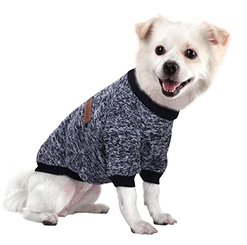 HuaLiSiJi Hundepullover Kleine Hunde Chihuahua Pullover Hunde Hoodie Hunde Strickpullover,Elastizität Der Stoff ist Ziemlich Bequem Weich und Warm Leicht zu Tragen (Navy Blau, XL) von HuaLiSiJi