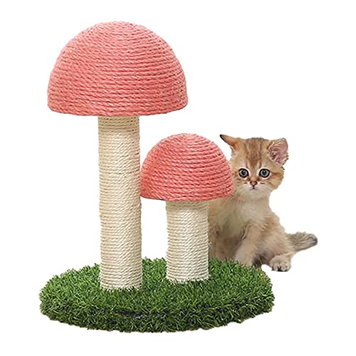 Huachaoxiang Leinen Pilz Modell Katzen Klettergerüst, Katzenschleifklauen Katzenkratzbaum Kitty Klauenkratzer Sisal Seil Bedeckt Weichen Glatten Plüsch,1 von Huachaoxiang