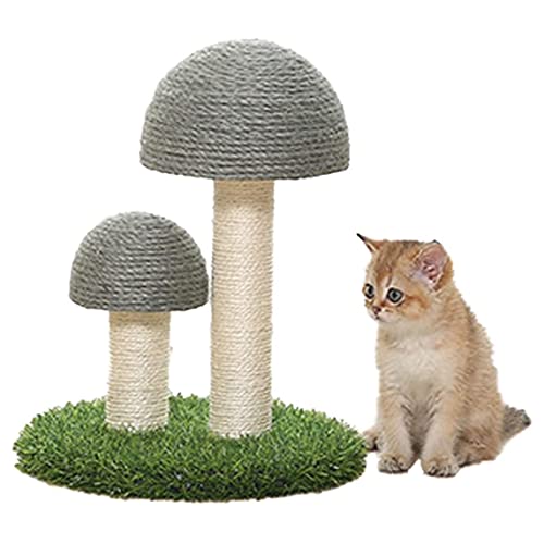 Huachaoxiang Leinen Pilz Modell Katzen Klettergerüst, Katzenschleifklauen Katzenkratzbaum Kitty Klauenkratzer Sisal Seil Bedeckt Weichen Glatten Plüsch,2 von Huachaoxiang