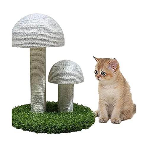 Huachaoxiang Leinen Pilz Modell Katzen Klettergerüst, Katzenschleifklauen Katzenkratzbaum Kitty Klauenkratzer Sisal Seil Bedeckt Weichen Glatten Plüsch,3 von Huachaoxiang