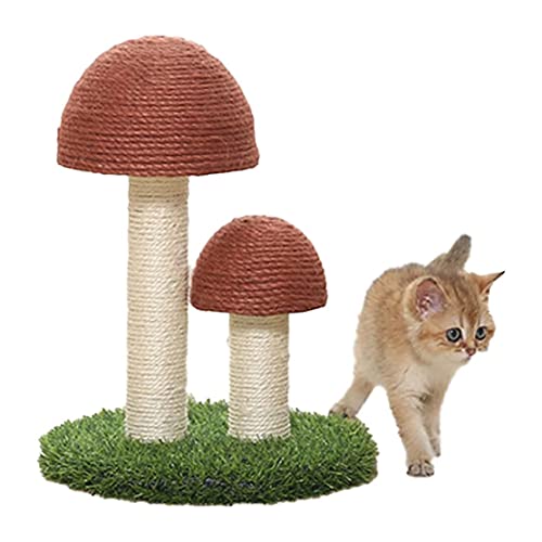 Huachaoxiang Leinen Pilz Modell Katzen Klettergerüst, Katzenschleifklauen Katzenkratzbaum Kitty Klauenkratzer Sisal Seil Bedeckt Weichen Glatten Plüsch,4 von Huachaoxiang