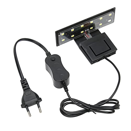 Huairdum Aquarium-Clip-On-LED-Licht, Weiches, Superhelles, Weißes, Lichtsicheres Aquarium-Clip-On-Licht, Augenfreundliches PVC mit Steuerbarem Schalter für die Fischhaltung (EU-Stecker 220V) von Huairdum