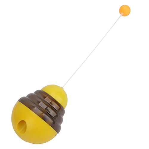 Pet Slow Feeding Ball Toy, Bissfester Interaktiver Katzenleckerli-Spenderball für Hunde für den Innenbereich (Gelb) von Huairdum