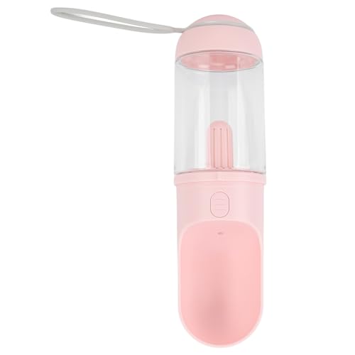 Tragbarer Wasserspender für Haustiere, 330 Ml, Hundewasserflasche, Leicht, Auslaufsicher, Einteiliges Design, Lebensmittelecht, Vielseitig Einsetzbar für Reisen (PINK) von Huairdum