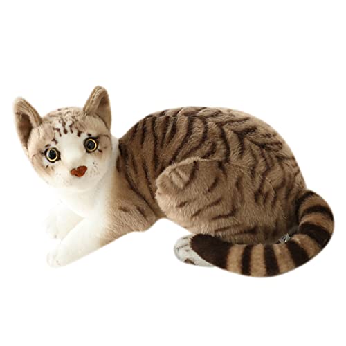 Huamengyuan Kätzchen Katze Kuscheltier echt Kuscheltier Katze Lebensecht Stofftierkatze Plüsch Spielzeug Realistische Katze Stofftier Cartoon Tierfiguren Spielzeug Zibetkatze 30CM*2 von Huamengyuan