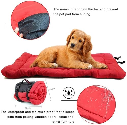 HuangguiyuanV Faltbare, wasserabweisende Hundebett-Matratze, aufrollbare Reise-Hunde-Isomatte, mit rutschfester Unterseite, für Reisen im Freien HuangguiyuanV Faltbare, wasserabweisende Hundebett-Matratze, aufrollbare Reise-Hunde-Isomatte, mit rutschfester Unterseite, für Reisen im Freien von HuangguiyuanV