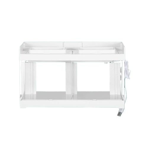 Aquarium Deko Kreatives Kampffischaquarium, transparentes Acryl-Desktop-Aquarium mit 2 Fächern, Spezialtank for die Meeresfischzucht Mini Aquarium von Huangj-0527