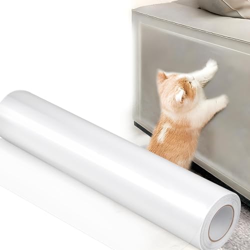 Huanmin Kratzschutz Katze Tape, Katzen Kratzfolie Sofa 20cm*5m, Katze Kratzschutzfolie, Möbel Schutzfolie, Kratzschutz Bett,Schutzfolie Transparent,Starke Haftung, kein Rückstand von Huanmin