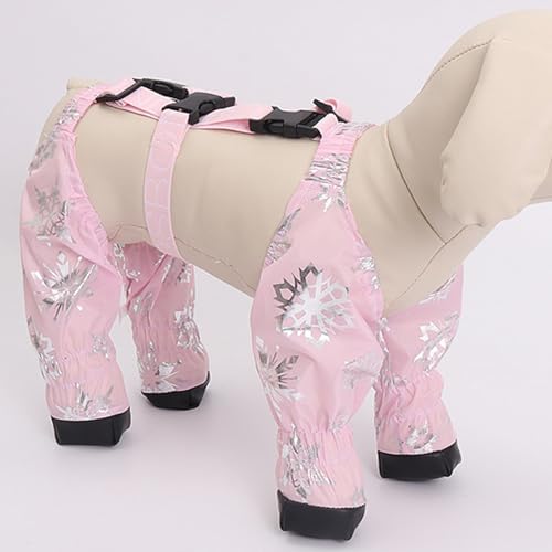 Hundepfotenstiefel-Leggings, wasserdichte Hundestiefel, rutschfeste Hundeschuhe, Haustierpfotenschutz Für Den Winter, Warme Hundehose Mit Verstellbaren Hosenträgern von Huasean