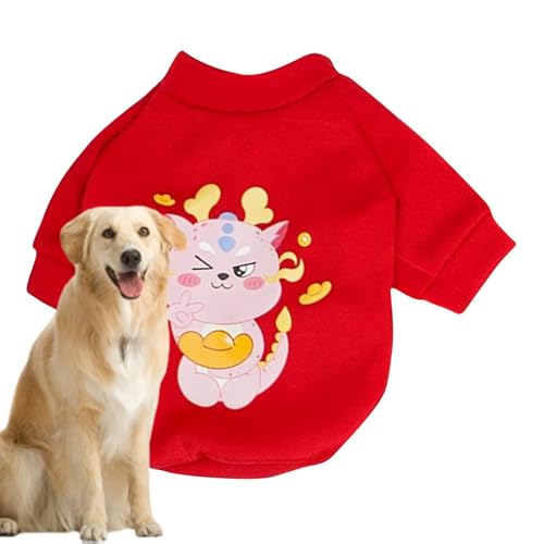 Huayeex Haustier-Neujahrskleidung, Haustier-Sweatshirt - Thermo-Hundemantel für kaltes Wetter mit Drachenmuster - Hundemäntel für kaltes Wetter mit Drachenmuster für Weihnachts-Themenparty, von Huayeex