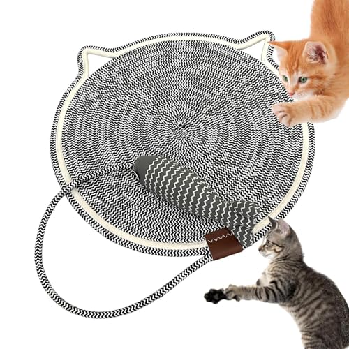 Huayeex Katzenkratzmatte, Katzenkratzspielzeug Teppichschutz, Stabile Kratzpads, Baumwollseil Katzenkratzer für Indoor-Katzen von Huayeex