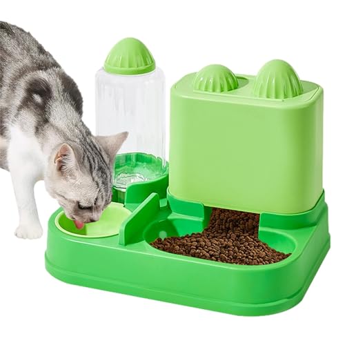 Huayeex Katzennäpfe für Indoor-Katzen, 2-in-1 Wasser- und Futternapf-Set für Bienen/ , große Kapazität, automatischer Futterspender und Bewässerungs-Set für Hunde und Katzen von Huayeex