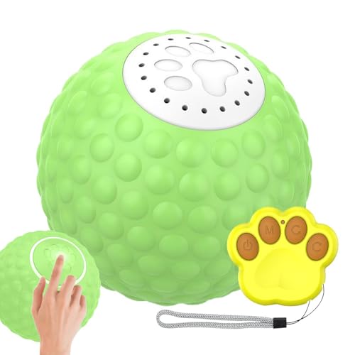 Huayeex Katzenspielzeug Ball | Interaktives Spielzeug für Indoor-Katzen - 2 LED-Modi, USB Wiederaufladbare Fernbedienung Kätzchenball, Vogel-Sound, IP54 Wasserdicht von Huayeex