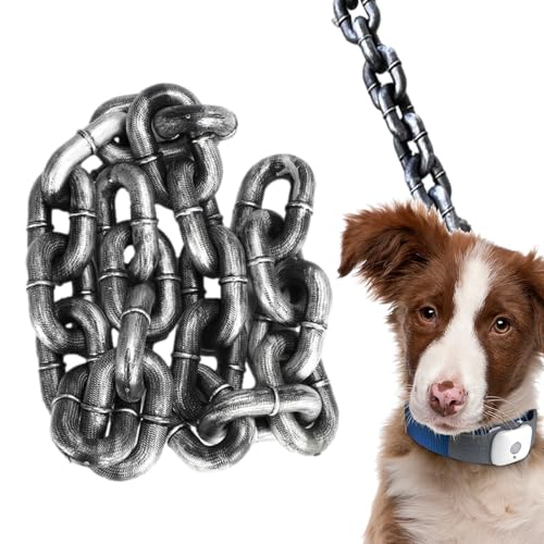 Hundeleine – 2 m lange Kette, PVC, wasserdicht, lang, tragbar, stoßdämpfend, kompakt, lustiges Hundetraining, Spazierengehen, Komfort-simulierte Haustier-Eisenketten für Katzen, Hunde, Welpenketten, von Huayeex