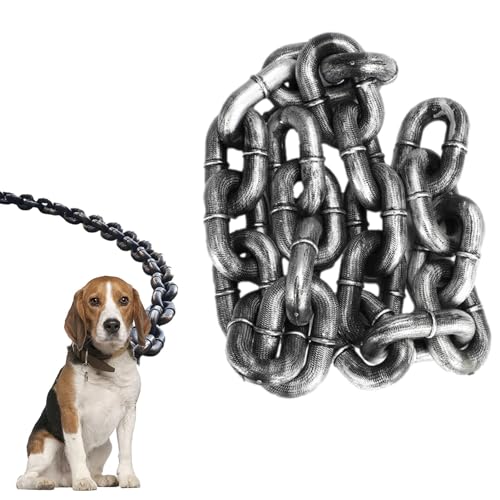 Hundeleine – 2 m lange Kette, PVC, wasserdicht, lang, tragbar, stoßdämpfend, kompakt, lustiges Hundetraining, Spazierengehen, Komfort-simulierte Haustier-Eisenketten für Katzen, Hunde, Welpenketten, von Huayeex