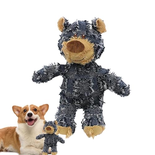 Hundespielzeug Unzerstörbar, Unbreakable Plüsch Squeaky Bear Dog Toy, Bären Hundekuscheltier, Unzerstörbares Hundespielzeug Quietschend Hunde Kauspielzeug, Robustes Interaktives Kauspielzeug Hunde von Huayeex