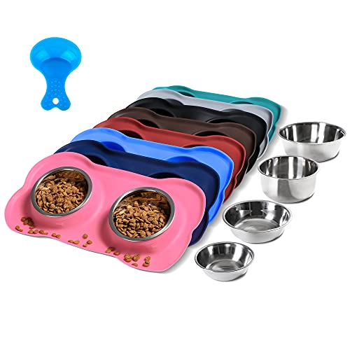 Hubulk 2 Tierfutternäpfe AUD Edelstahl, kein überschwappen, mit rutschhemmender Silikon-Matte und Tierfutter-Schaufel für Hunde, Katzen, Welpen Hubulk 2 Tierfutternäpfe AUD Edelstahl, kein überschwappen, mit rutschhemmender Silikon-Matte und Tierfutter-Schaufel für Hunde, Katzen, Welpen von Hubulk