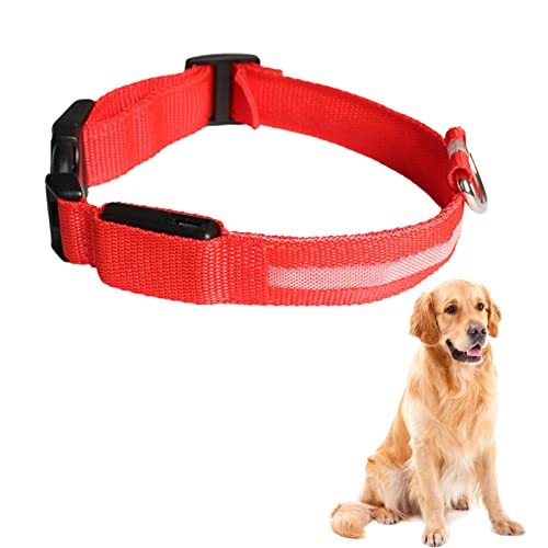 LED leuchtendes Hundehalsband,Wiederaufladbares Hundehalsband | Anti-Verlust-Halsband, leuchtende blinkende Halskette für Hunde, Haustierzubehör für kleine Hunde und Katzen von Hudhowks