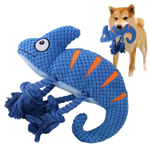 Plüsch-Kauspielzeug für Hunde - Gefülltes Chamäleon-Quietschspielzeug für Hunde | Interaktives Haustierspielzeug aus Plüschstoff für Hunde, Katzen und andere Kleintiere von Hudhowks