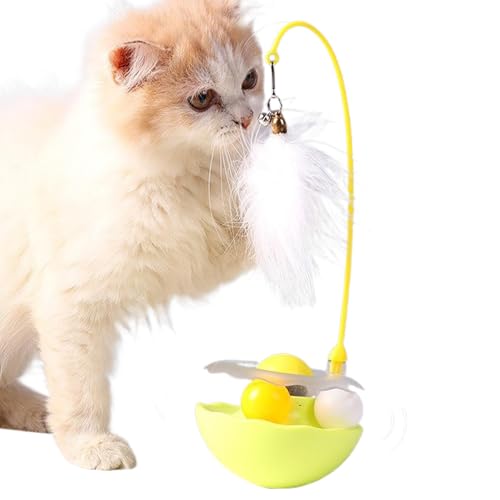 Huehkir Katzen Spielzeug, Interaktives Katzenspielzeug, Natürlich Interaktives Katzenspielzeug für Katzen, Cat Feather Toys Ersatz, Intelligenz Spielzeug mit Federn, Katzen Federspielzeug für Katzen von Huehkir