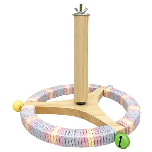 Huehkir Vogelstangen für Käfig, Sichtweite für Käfig | Hölzerner Papageienperch Interactive Shotes Toy - Drehes Training Wheel Fun Vogelkäfigzubehör für Innen- und Außenbereiche von Huehkir