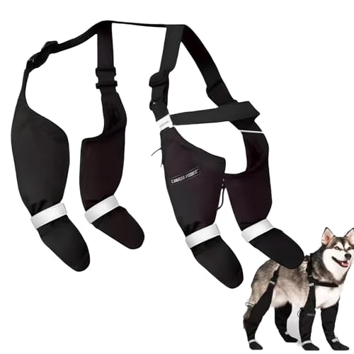 Hundestiefel mit Hosenträgern, Hundeschuhe Pfotenschutz, Regenstiefel für Hunde wasserdicht, Dog Suspender Booties, Verstellbare Hunde-Regenstiefel für den Winter, wasserdichte Hundestiefel von Huehkir